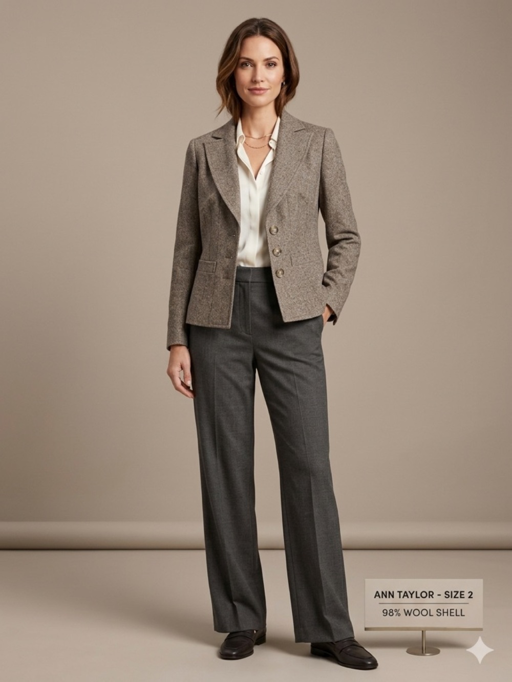 Ann Taylor Brown Tweed Blazer